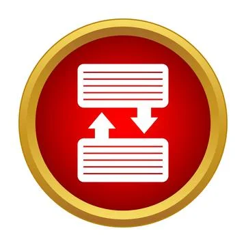 Data exchange process icon with up and down arrows Stock Illustration