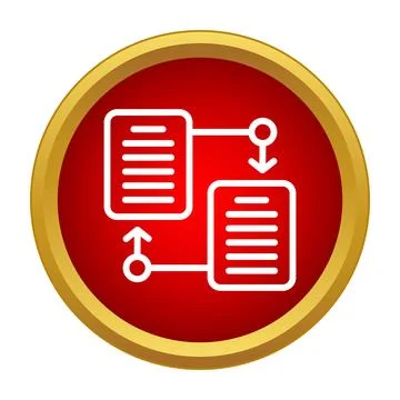 Data exchange process icon illustrating workflow synchronization Stock Illustration