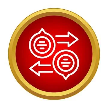 Data exchange process transferring information between chat bubbles Stock Illustration
