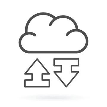Data exchange service cloud computing icon Illustrazione stock