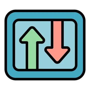 Data exchange system with up and down arrows showing Illustrazione stock