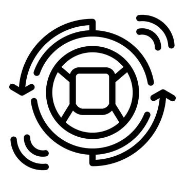 Data exchange system transforming with rotating arrows Stock Illustration