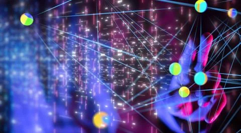 A data exchanges over the world 3D rendering Stock Photos