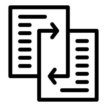 Data exchanging between two documents icon representing file transfer 库存插图