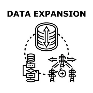 Data expansion and big data management solutions Stock Illustration