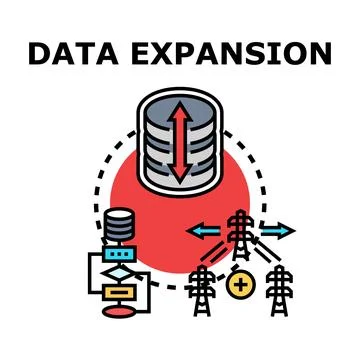 Data expansion and big data management solutions Stock Illustration