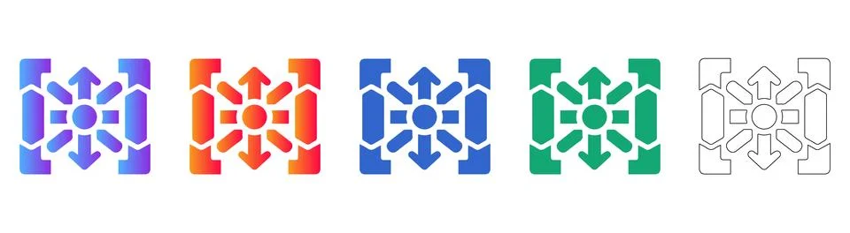 Data Expansion Hub Network Icons Stock Illustration