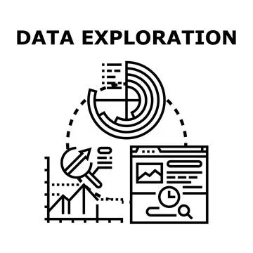Data exploration abstract concept modern illustration Stock Illustration