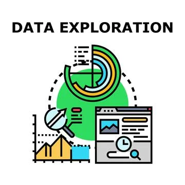 Data exploration abstract concept modern illustration Illustrazione stock
