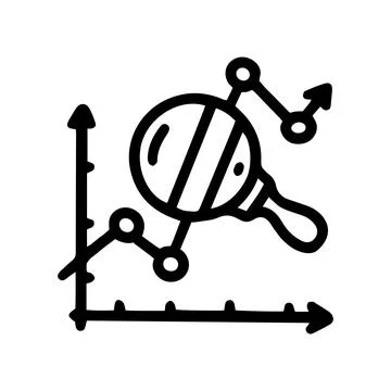 Data exploration chart line vector doodle simple icon Stock Illustration