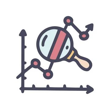 Data exploration color vector doodle simple icon 스톡 일러스트