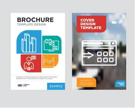 Data export with an arrow brochure flyer design template Stock Illustration