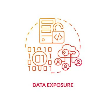 Data exposure red gradient concept icon Stock Illustration