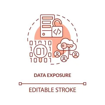 Data exposure terracotta concept icon Stock Illustration