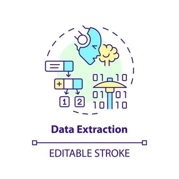 Data extraction multi color concept icon Stock Illustration