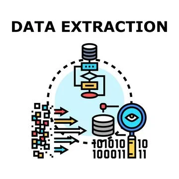 Data extraction process converting unstructured information 库存插图