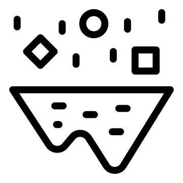 Data falling into data lake icon showing big data concept Stock Illustration