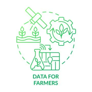Data for farmers green gradient concept icon Illustrazione stock