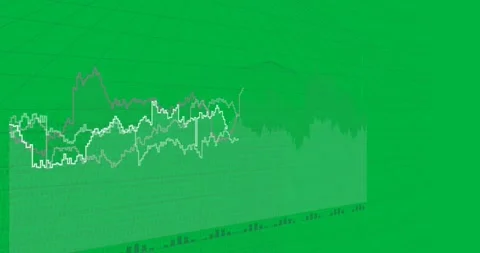 On data feed 3D chart animating on transparent background, white traces moving Stock Footage 327337957