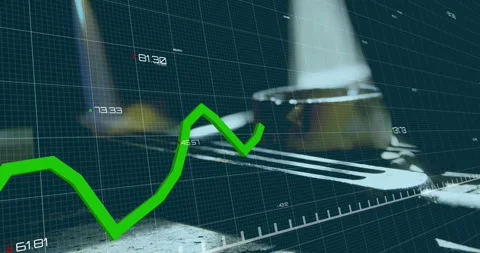 Data feed driving green trace over slotted plate and collar in test, showing Stock Footage 330444447