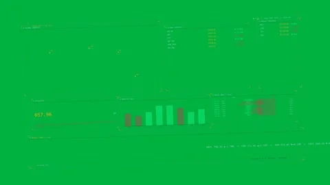 Data feed driving HUD updating, metric rising, ticker scrolling for live Stock Footage 333630419