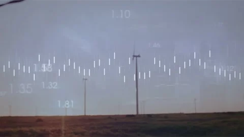 Data feed starting, orange trace oscillating over waveform with pole centered, Stock Footage 332577358