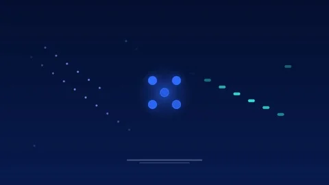 Data feeding neural network processing sapphire concept loop Stock Footage 342615581