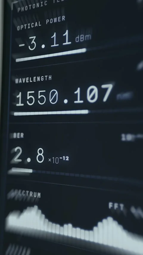 Data from a fiber optic testing tool Stock Footage 335477775