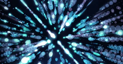 Data field zoom BIG DATA universe of technology particle field 3D camera Stock Footage 139614824