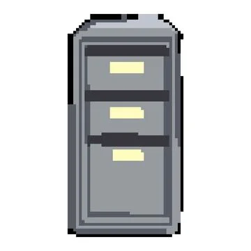 Data file cabinet pixel art vector illustration Stock Illustration