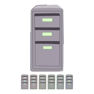 Data file cabinet vector cartoon graphic Stock-Illustration
