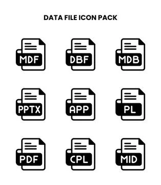 Data File DuoTone Collection Icons Pack Stock Illustration