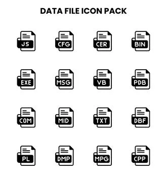 Data File DuoTone Collection Icons Pack Stockillustratie