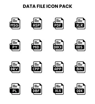 Data File DuoTone Icons Pack Stock Illustration