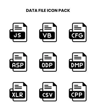 Data File DuoTone Icons Pack Stock Illustration
