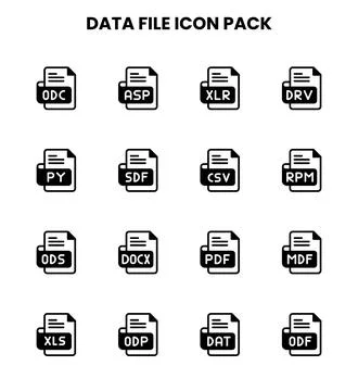 Data File DuoTone SVG Icons Pack Stock Illustration