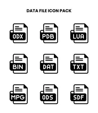 Data File DuoTone UI Icons Pack Stock Illustration