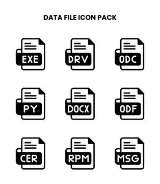 Data File DuoTone UI Icons Pack Stock Illustration