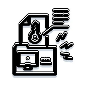 Data file encryption and secure digital storage 스톡 일러스트