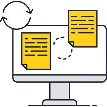 Data file exchange icon document transfer vector Stock Illustration