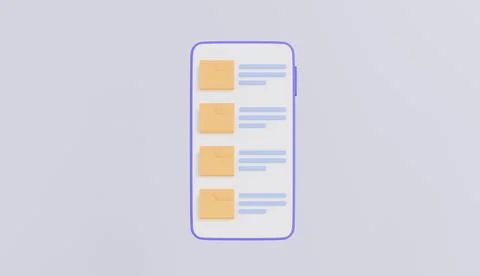 Data file folders on smartphone concept Stock Illustration