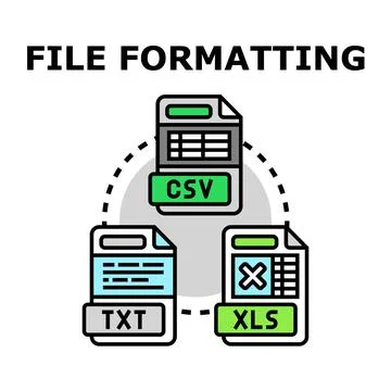 Data file formats conversion and document exchange concept イラスト素材