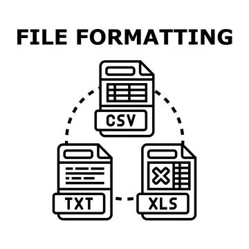 Data file formats conversion and document exchange concept Stockillustratie