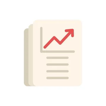 Data file graph icon flat vector. Document report Stock Illustration