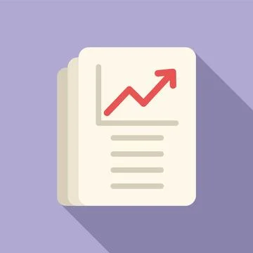 Data file graph icon flat . Document report Stock Illustration