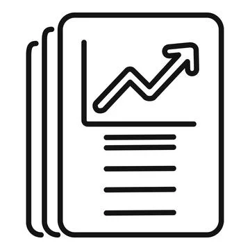 Data file graph icon outline vector. Document report Stock Illustration