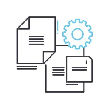 Data file line icon, outline symbol, vector illustration, concept sign Illustrazione stock