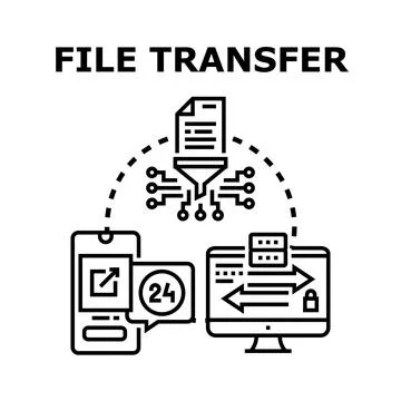 Data file transferring between digital devices network イラスト素材