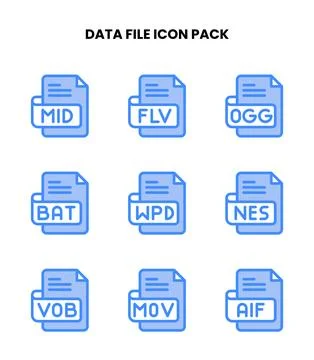Data File Two Colour Scalable Icons Pack Stock Illustration