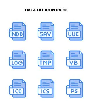 Data File Two Colour UI Icons Pack Illustrazione stock